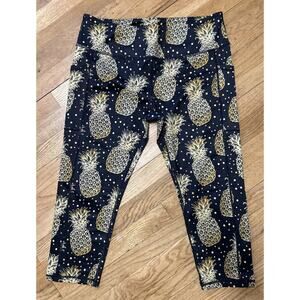 Women’s CONSTANTLY VARIED GEAR Pineapples AOP Capri Leggings Size XXL *C7